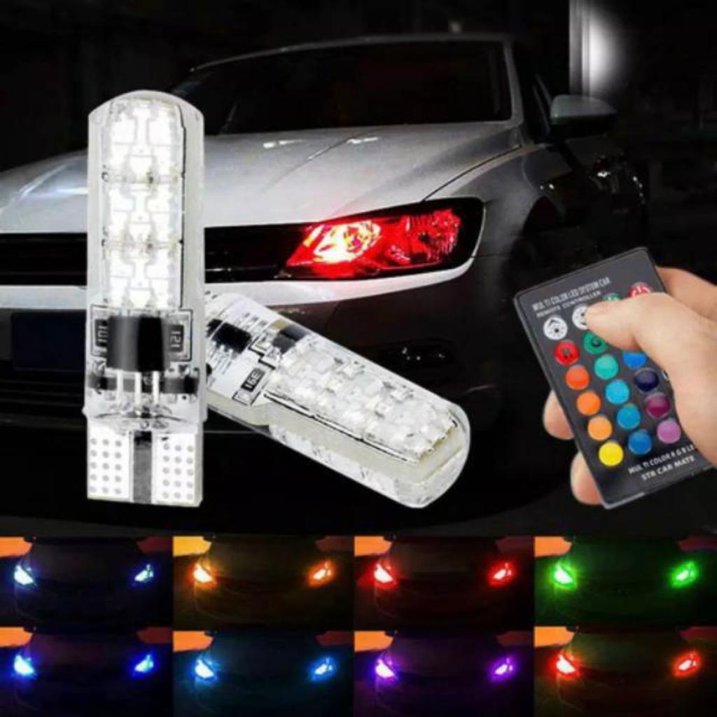 T10 Luces LED Coche Motocicleta RGB 6 Puntos Ojos Jelly 5050 SMD 16