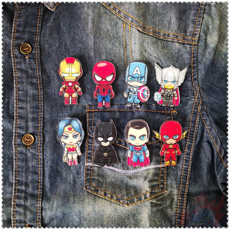 Marvel DC Superheroes Pines Acrílicos 1Pc Dibujos Animados Cosplay