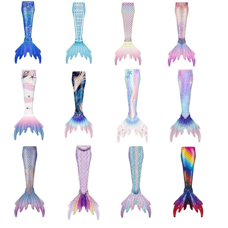 Mon Niños s Cola De Sirena Para Nadar Niñas Traje De Baño Sirenita Bikini Fiesta Monofin Cosplay