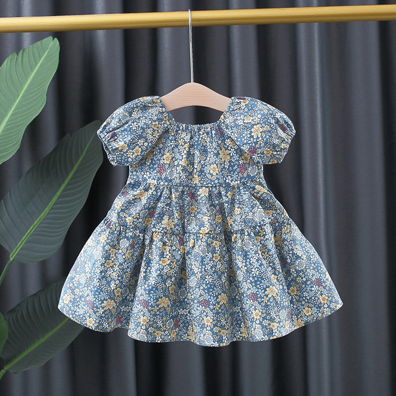 Verano Nuevo Peque O Floral De Manga Corta Beb Ni A Vestido De Estilo