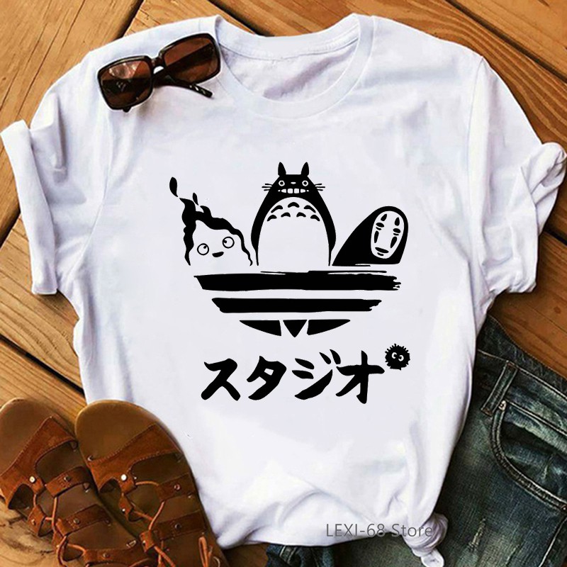 Totoro Camiseta Mujeres Studio Ghibli Harajuku Kawaii Top Femenino