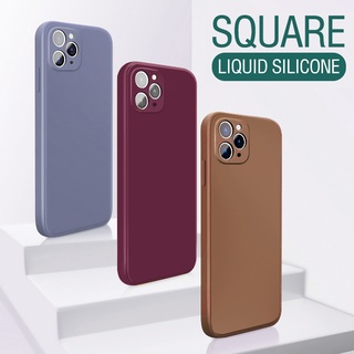 Funda Cuadrada De Silicona Líquida Para IPhone 11 12 13 Pro Max 7 8