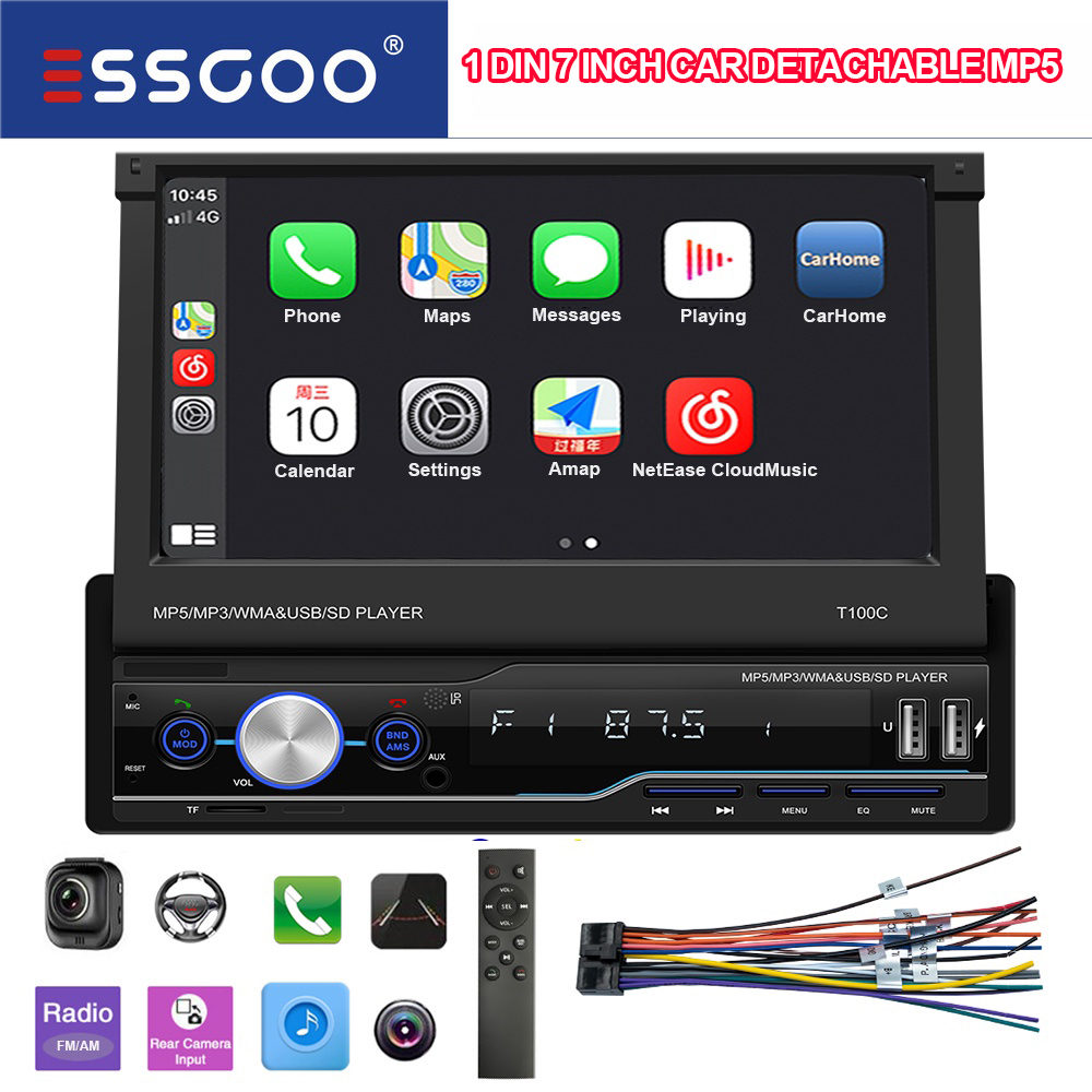 Essgoo Din Carplay Radio Est Reo Para Coche Pulgadas Sistema