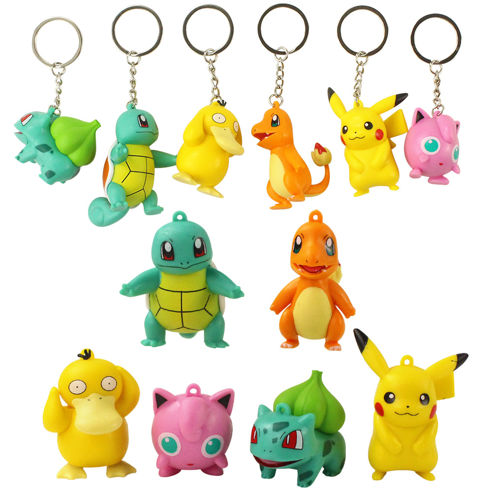 6 Unids Set 3 6cm Pokemon Anime Figura Pikachu Bulbasaur Charmander