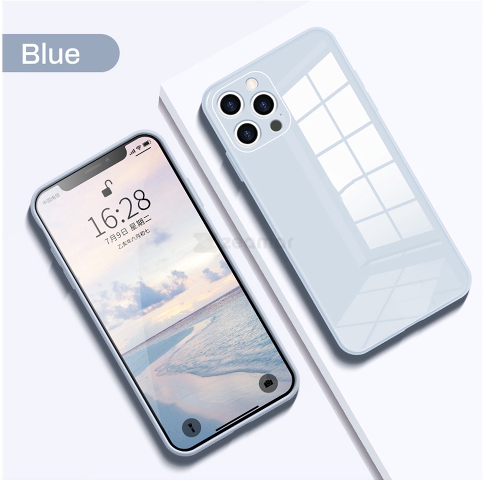 Funda De Vidrio Templado De Silicona Líquida Para Iphone 14 11 13 14