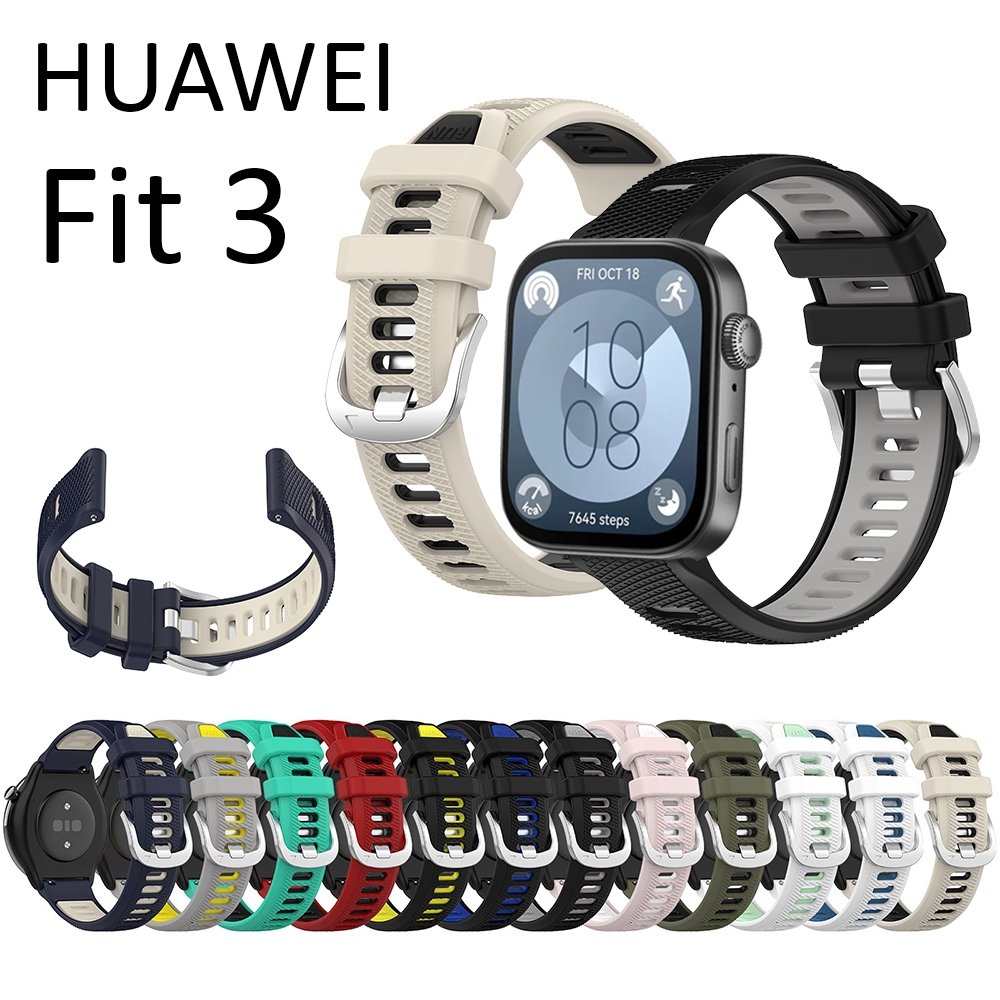 Para Huawei Watch Fit 3 Correa De Doble Color Correr Deportes Moda