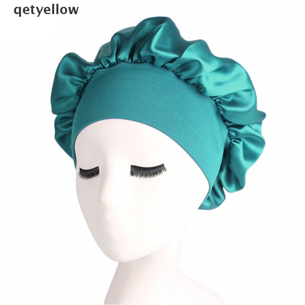 Qetyellow Satin Night Hair Cap Gorro Para Dormir S Lido Para Mujer