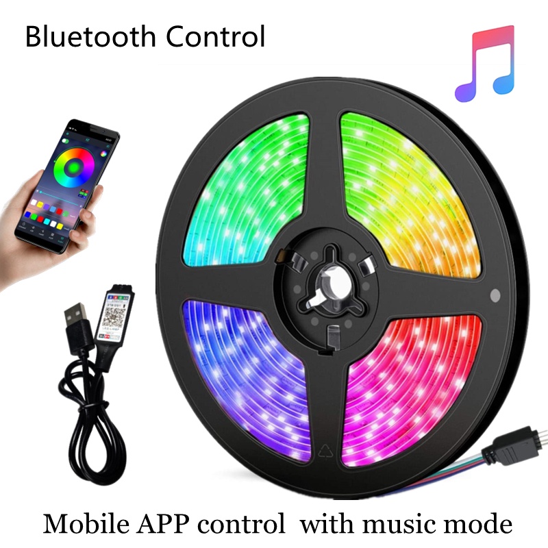 Tira De Luz LED RGB 2835 USB 5V Bluetooth 5050 DIY Smart Flexible Diodo