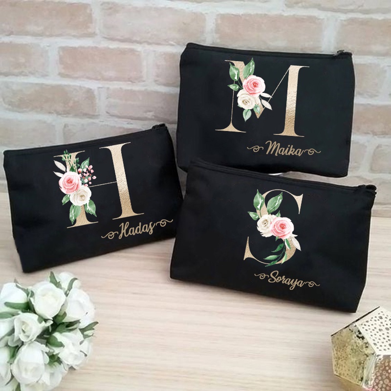 Bolsa De Cosm Ticos Personalizada Nombre Personalizado Monograma Bolsas