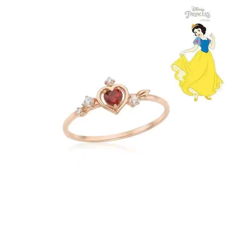 Disney Princesa Anillo De Oro Rosa De Quilates Hao Piedra Incrustada