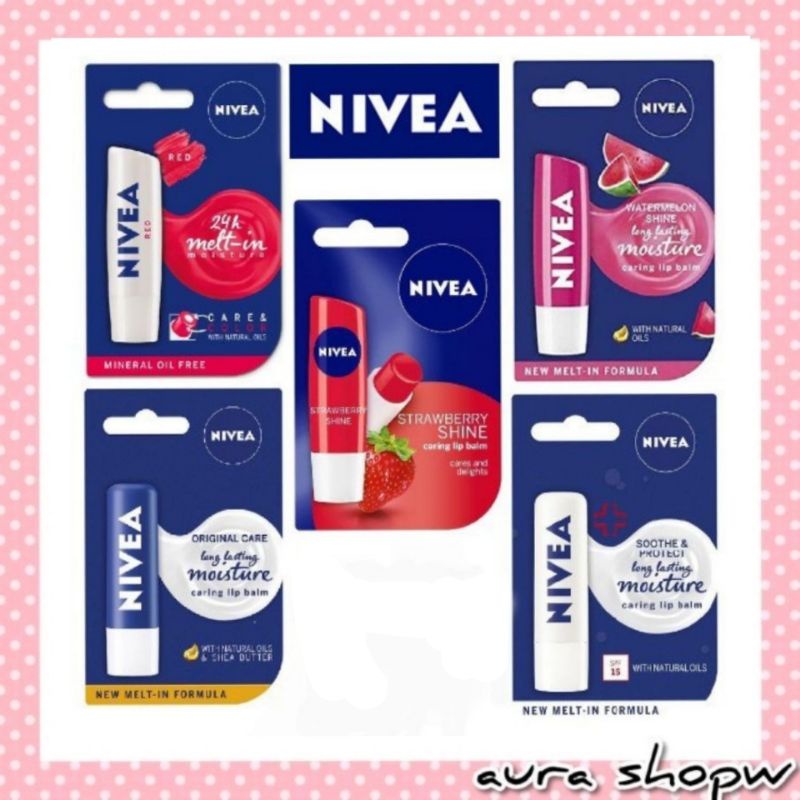 Nivea Bálsamo Labial Para El Cuidado De Los Labios 24H MELT IN MOISTURE