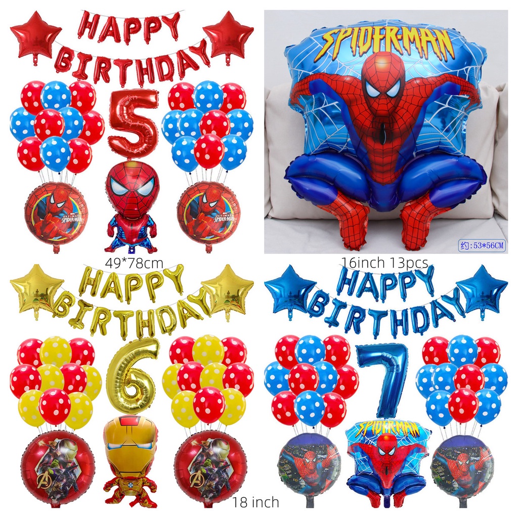 Globos De Superh Roe De Los Vengadores N Mero Spiderman Iron