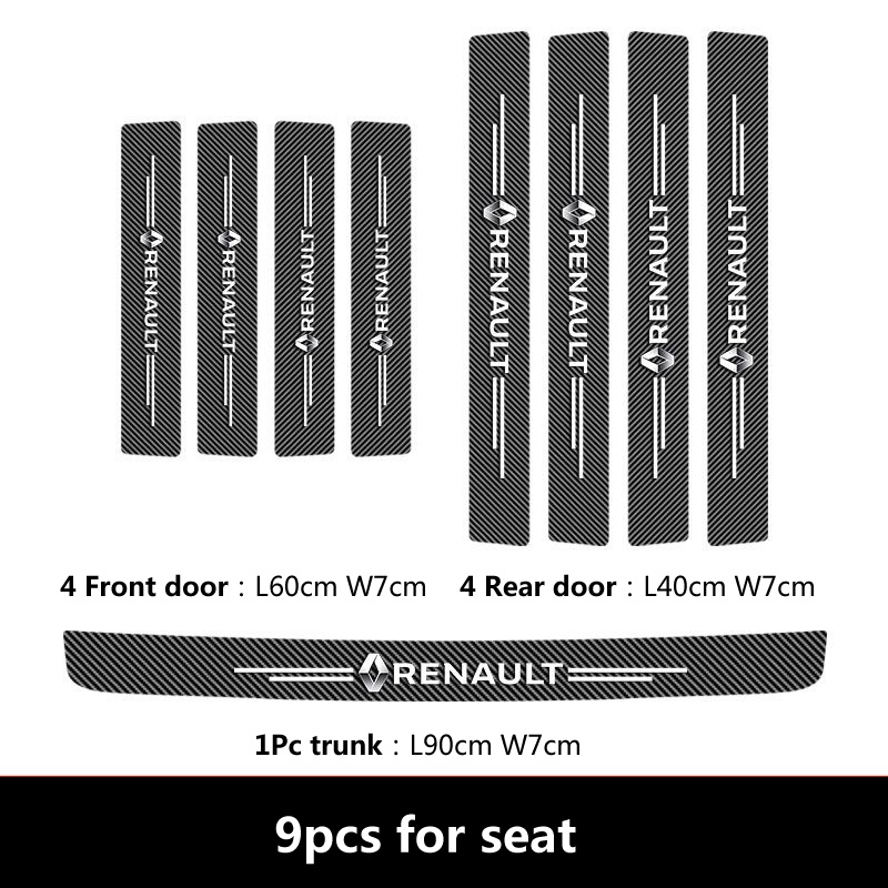 Pegatinas Protectoras De Puerta De Coche Fibra De Carbono Para Renault