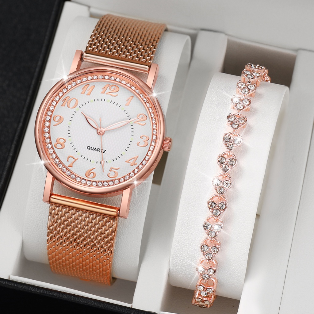 Estilo Coreano Temperamento De Las Mujeres De Diamantes Dial Reloj De