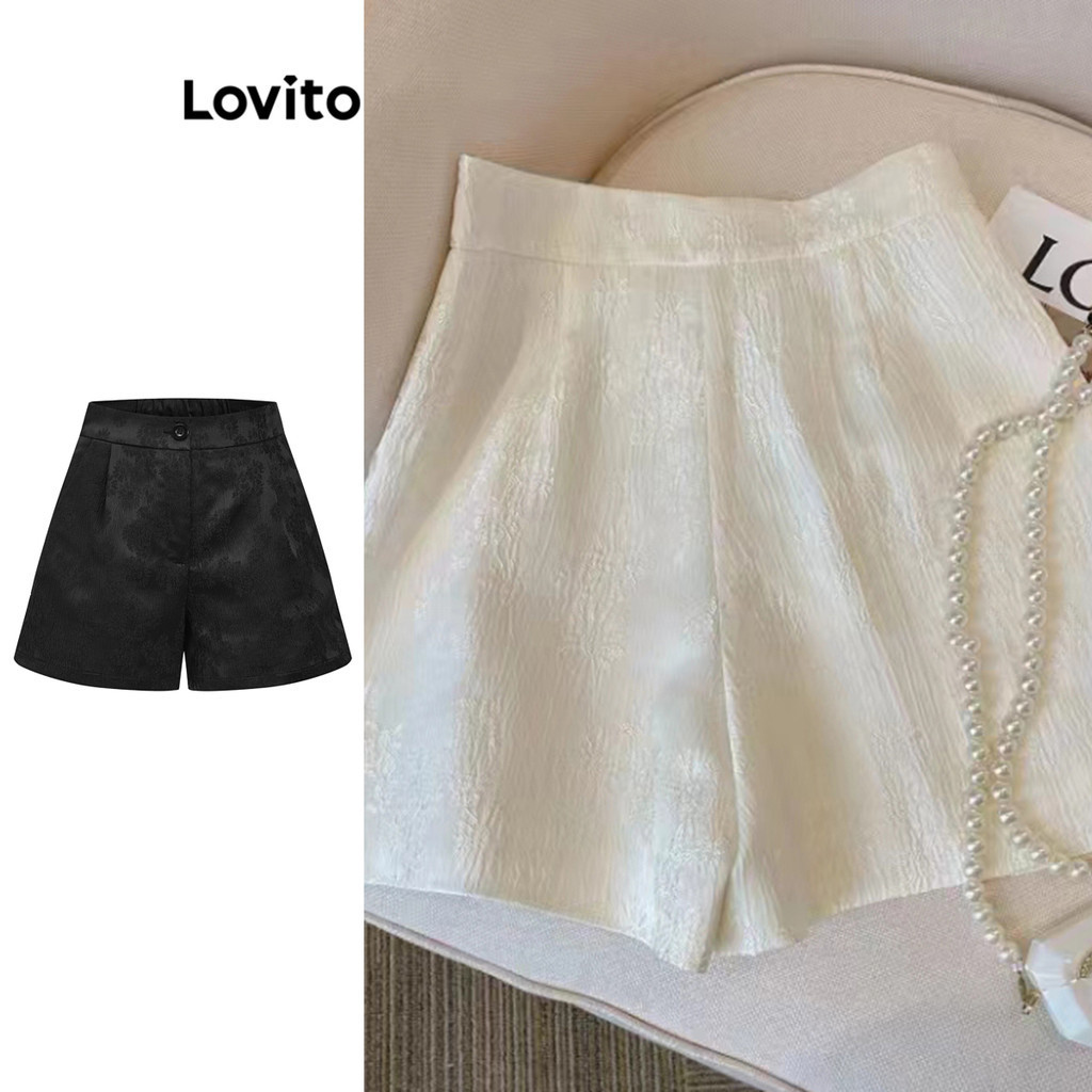 Lovito Shorts B Sicos Elegantes Lisos Para Mujer Lne Multicolor