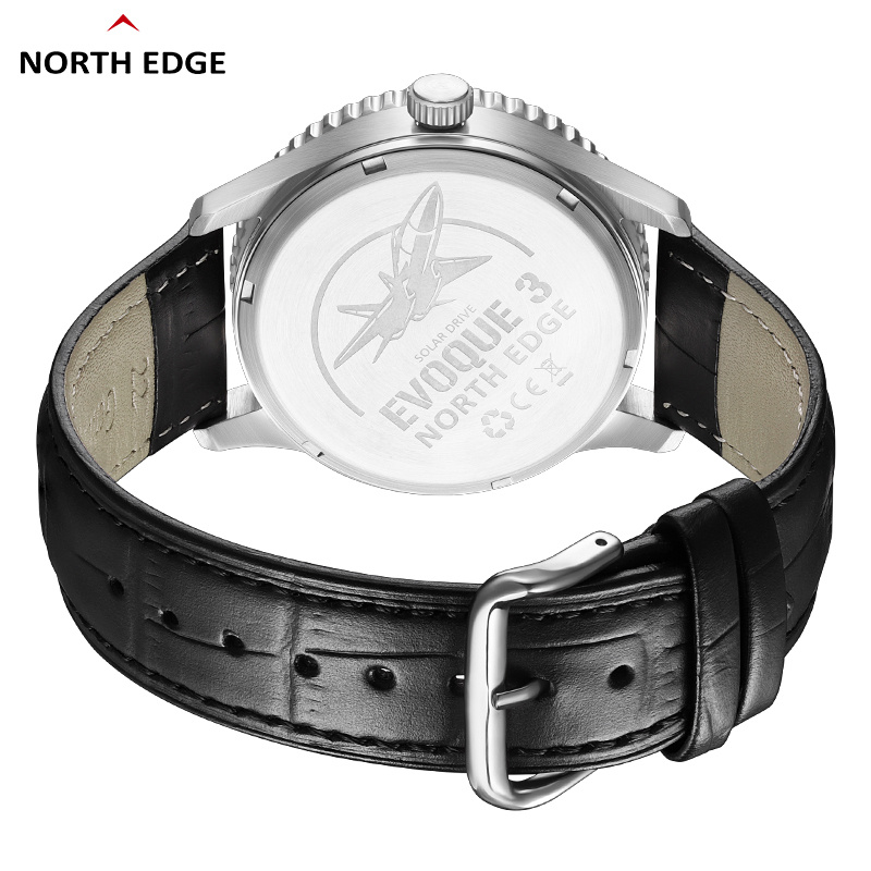 NORTH EDGE EVOQUE3 Solar Drive Relojes Para Hombres Serie Piloto Correa