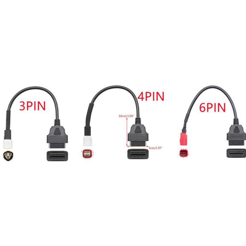 Acheter Câble de moto Yamaha 3PIN 4PIN Honda 6Pin à 16PIN mâle à femelle  moto 3 en 1 connecteur OBD câble de connecteur de diagnostic OBD 2