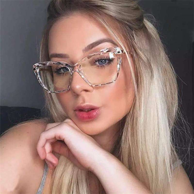 Gafas De Mujer Marco De Moda Interior Ordenador Mujeres Ojo De Gato Color Luz Transparente Retro Shopee Colombia