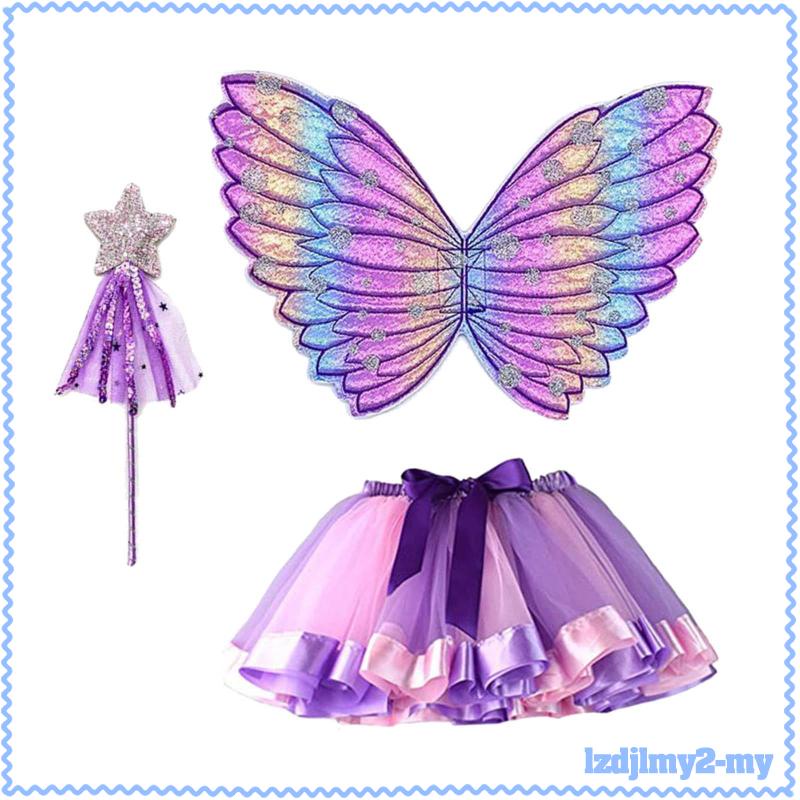 Aragallant Capa De Alas De Mariposa Para Niña – Disfraz Con Máscara Y Pegatinas – Ideal Para Carnaval Y Cosplay