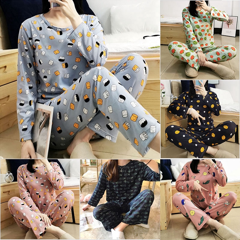 Baju Tidur Pijamas Primavera Y Otono De Manga Larga Mujer Dulce Y Encantador Hogar casual servi Shopee Colombia