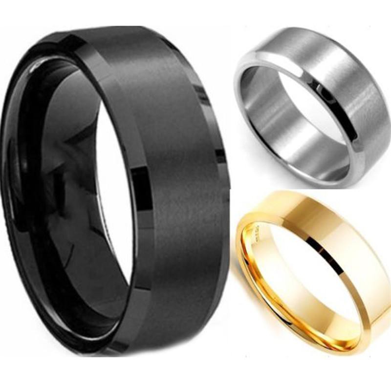 Anillo De Dedo Pulido De Plata De Oro Negro Para Hombre Shopee