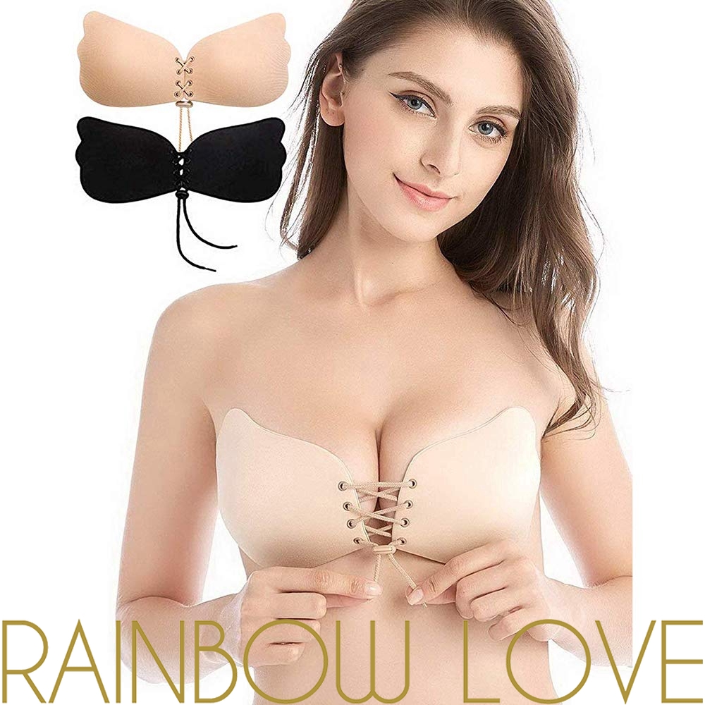 Clefairy Invisible Adhesive Strapless Bra Sticky Push Up Silicone Bra for  Women Backless Dress Multicolour