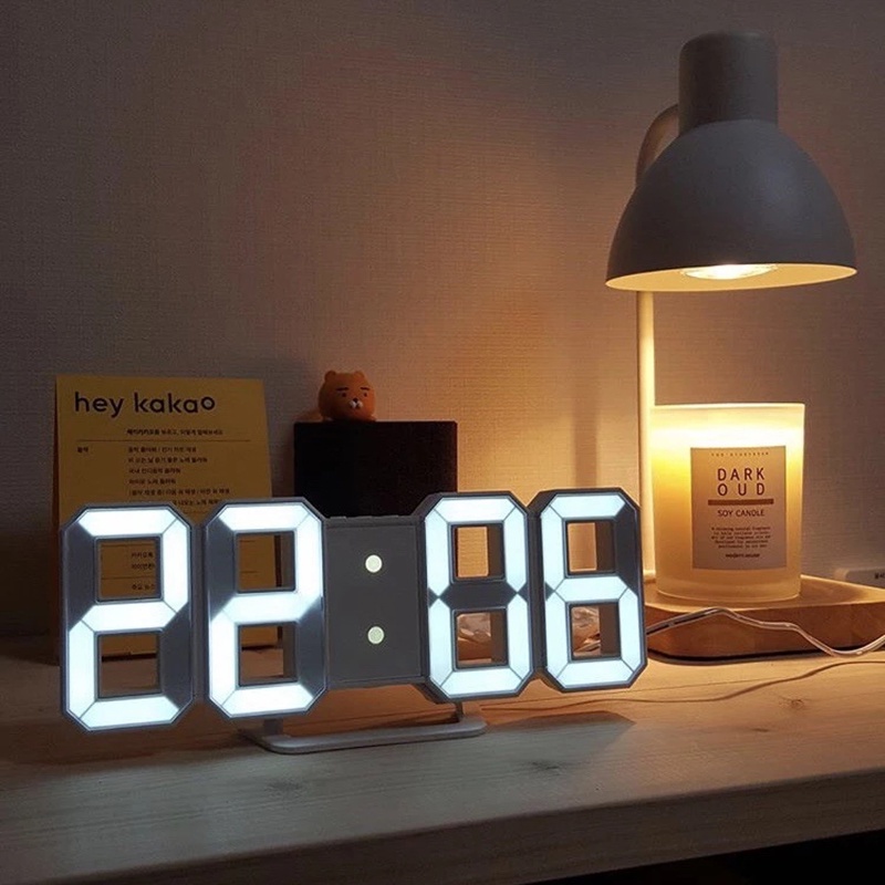 Destacado] 三维 Gran Reloj De Pared Digital LED Fecha Hora Celsius