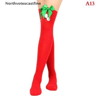 Northvotescastfine Adornos De Navidad Calcetines A Rayas Medias Largas  Decoraciones Navideñas Altos Para Niñas De Rodilla NVCF