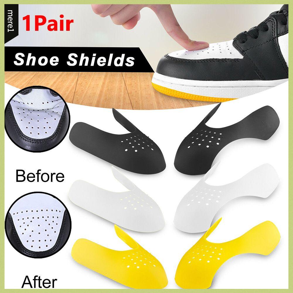 1 par protector de arrugas para zapatos antiarrugas Zapatilla de deporte  anti arrugas de los dedos del zapato (blanco)