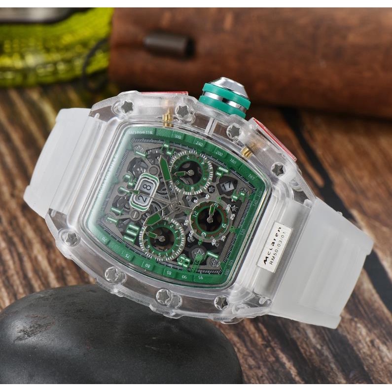 Richard Mille Reloj Multifunci n De Cuarzo Con Correa De Silicona