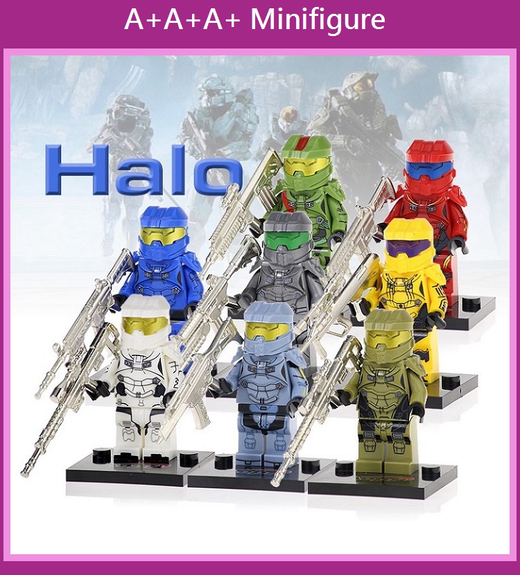 lego minifigures kf6043 halo warrior juego de disparos bloques de construccion juguetes