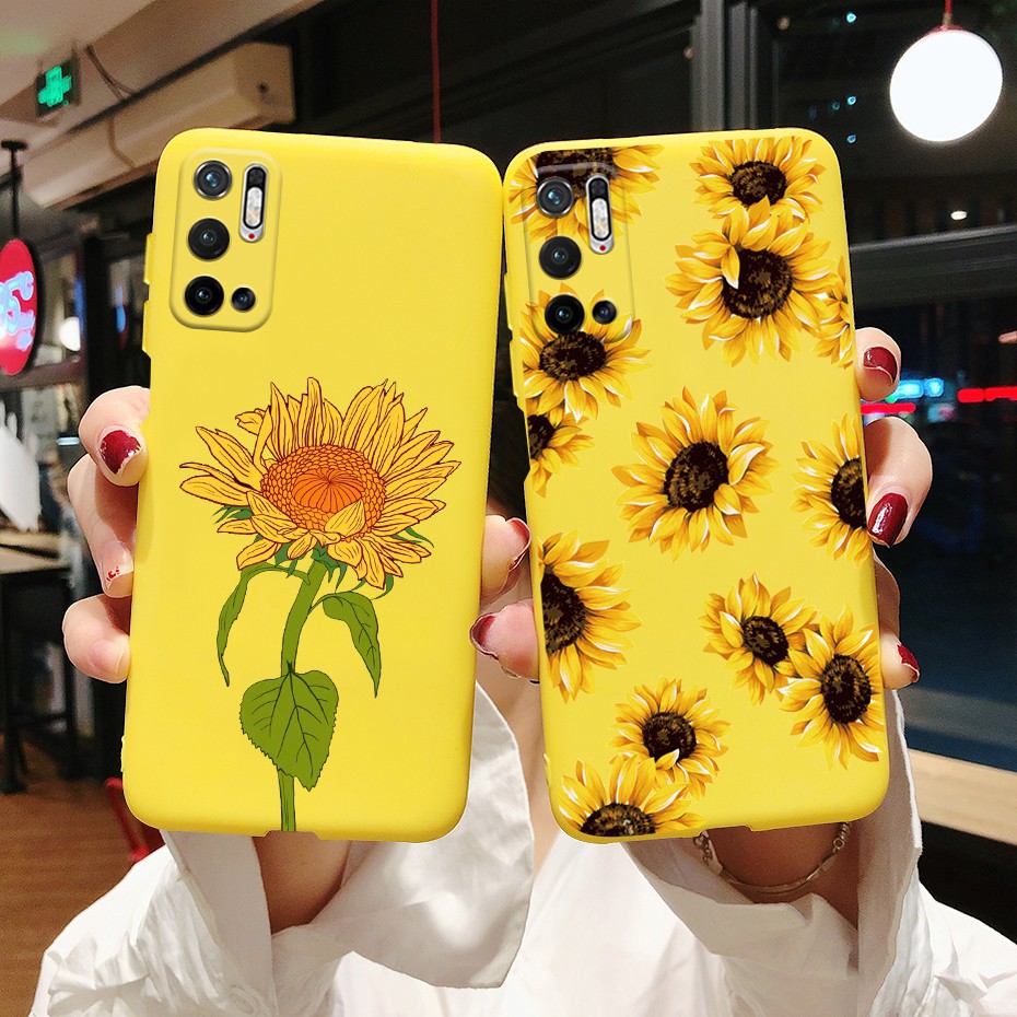 Funda para Xiaomi Redmi 10, carcasa elegante con margaritas y girasol,  carcasa suave de TPU de