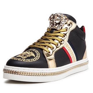 Versace Zapatos De Los Hombres Casual Cuero Suave Hight Medusa