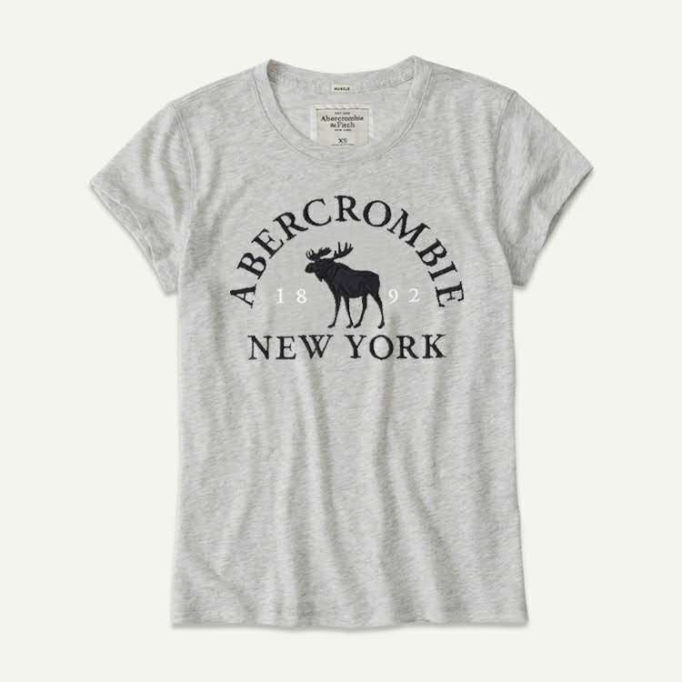 Abercrombie Fitch Camiseta De Manga Corta De Las Mujeres De Cuello Redondo De Media De Algodon De Fondo Camisa Marea Shopee Colombia