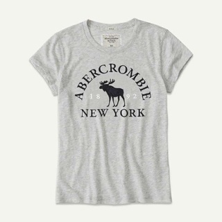 Abercrombie Fitch Camiseta De Manga Corta De Las Mujeres De Cuello