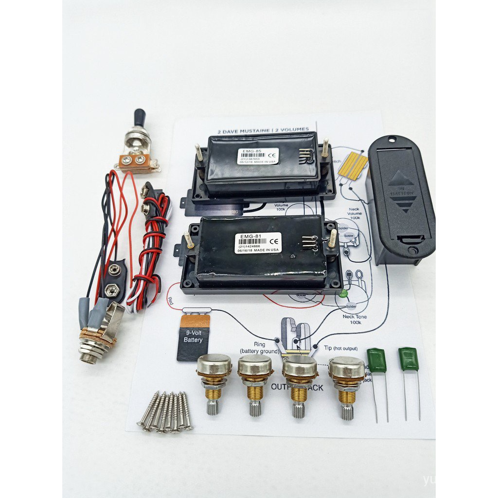 EMG 81 85 Pickup Activa Humbucker Active 9V Batería Fuente De