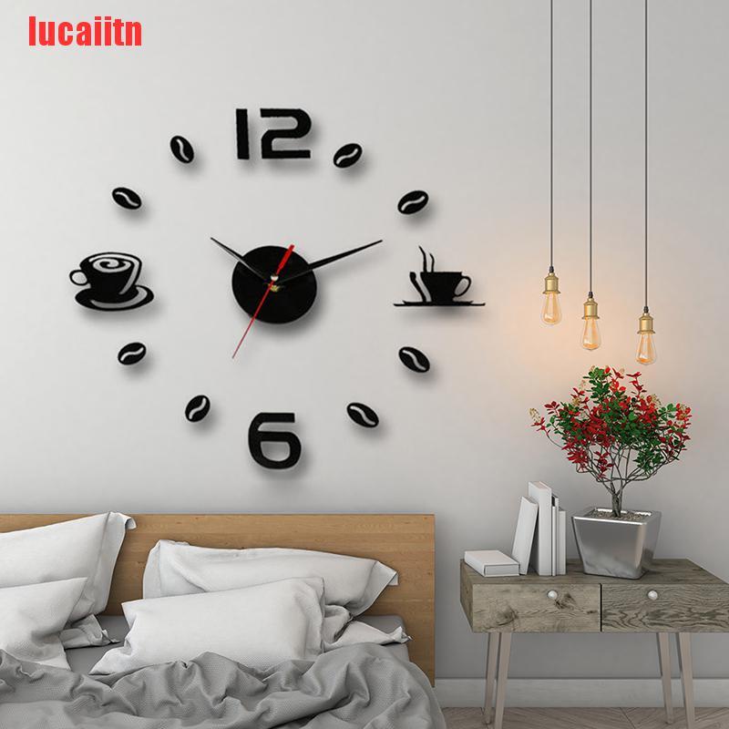 lucaiitn Reloj De Pared 3d diy Arte Moderno Autoadhesivo