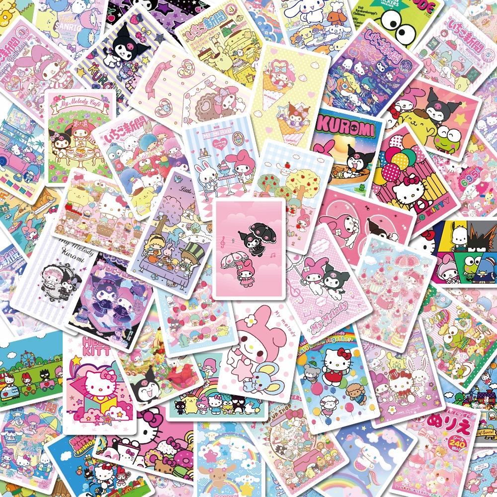 62 Pzas Calcomanías De Póster De Dibujos Animados Sanrio/Lindas Para ...