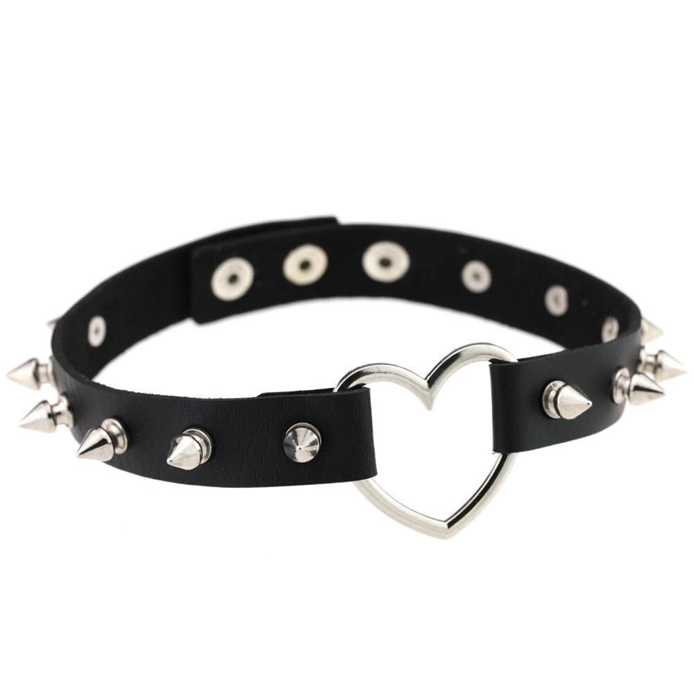 Choker Gotico Punk A 3 Strati, Collare In Pelle PU Con Borchie E Catena, Regolabile, Per Donna E Uomo, Colore Nero - 2