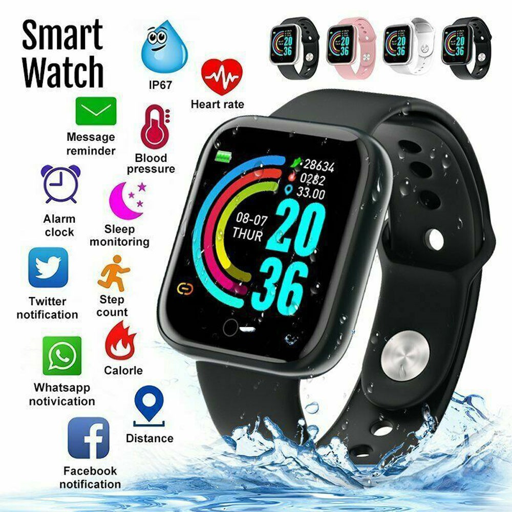 Reloj inteligente Y68 D20 con Bluetooth USB con Monitor cardiaco Smartwatch