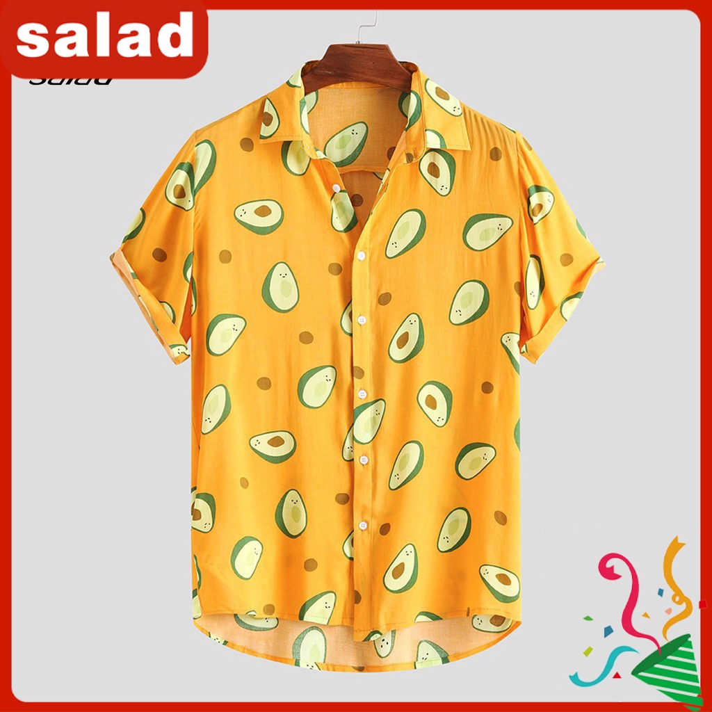 SA Top Casual Camisa Aguacate Impresion De Un Solo Pecho De Manga Corta Ropa De Playa Shopee Colombia