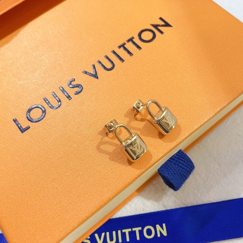 Pendientes LV De Acero De Titanio Con Letras Logo Louis Vuitton Aretes De  Aro Joyería Para Mujer