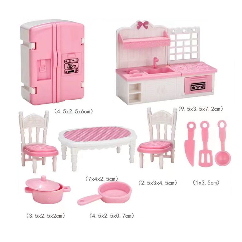 Kawaii 4 Articulos Lote Brillante Miniatura Casa De Munecas Muebles Cama Maquillaje Escritorio Armario Silla Para Barbie Bebe 5.5 Ninas Ninos Shopee Colombia