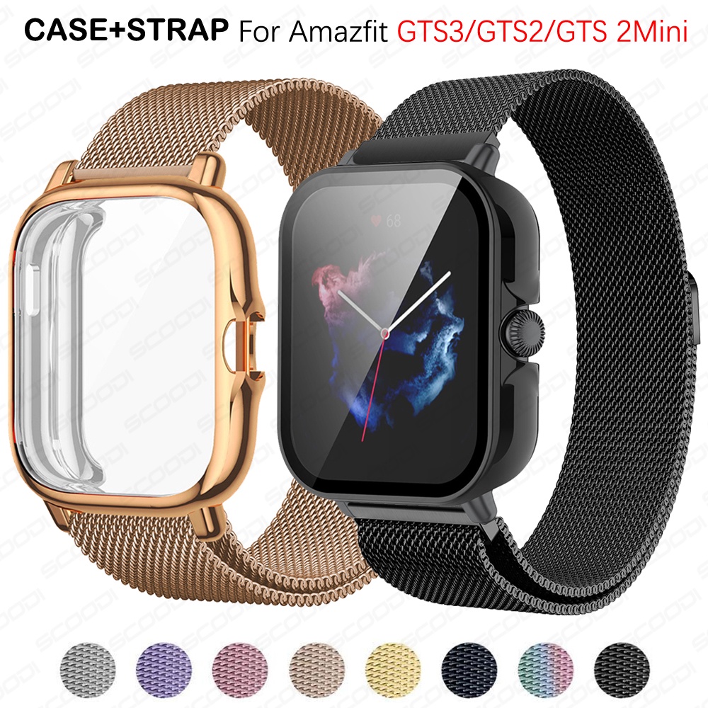 Correa De Lazo Magnetico Milanesa Protector De Caso Para Amazfit GTS 4 4mini 3 2 2e 2mini Pulsera Cubierta Completa Shopee Colombia