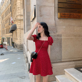 Vestido punto largo espalda descubierta rojo medio mujer