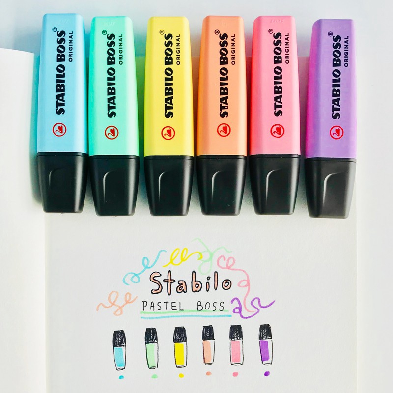  STABILO BOSS - Juego de marcadores originales en 6 colores  pastel : Productos de Oficina