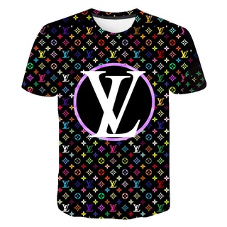 Nueva Moda Manga Corta Impreso Louis Vuitton Camisetas Hombres Mujeres 3D  Casual Streetwear Tops Tee