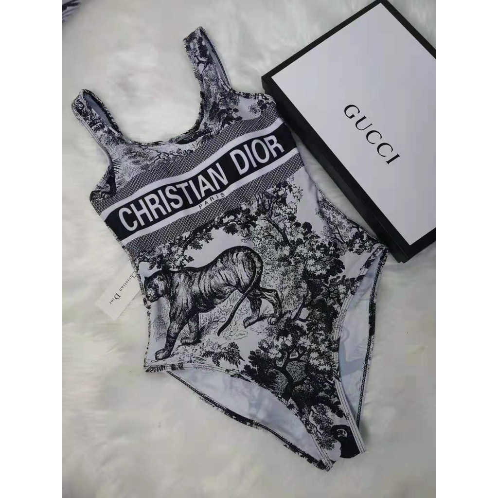 Traje de bano traje de bano traje de bano de verano para mujer CHRISTIAN DIOR sexy de lujo con estampado de tigre cristiano una pieza