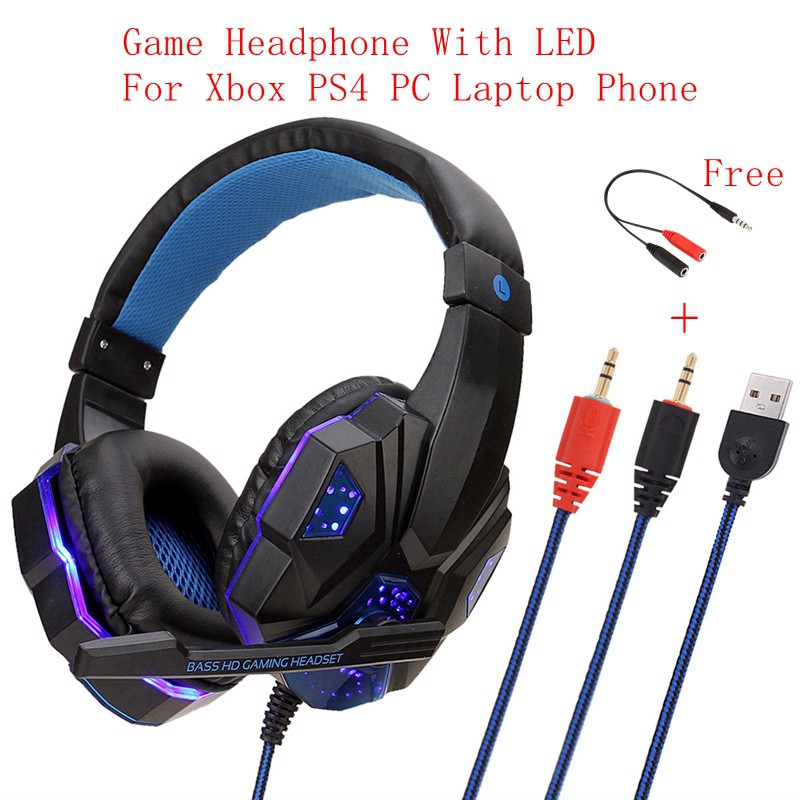 Auriculares Para Juegos De 3,5 Mm Con Micrófono Luz LED Para