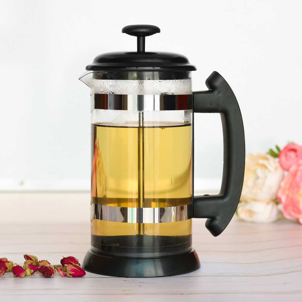 Cafetera Manual Embolo Prensa Francesa Vidrio Y Acero Rose 1L